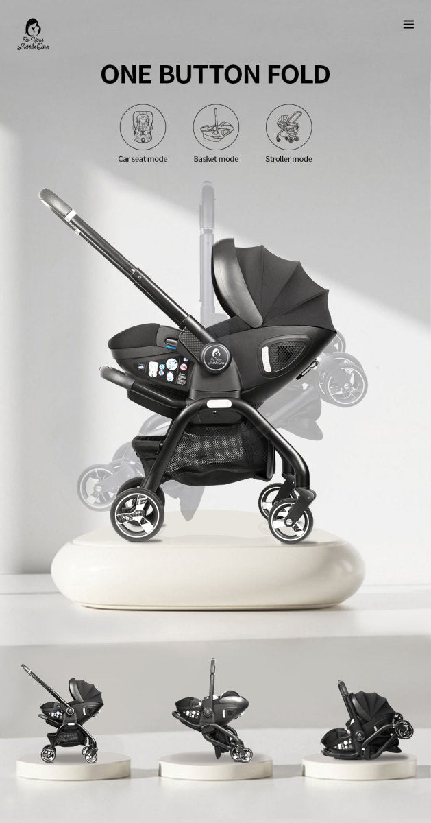 For Your Little One Qubi Infant Car Seat & Stroller & Base - Eclipse Black