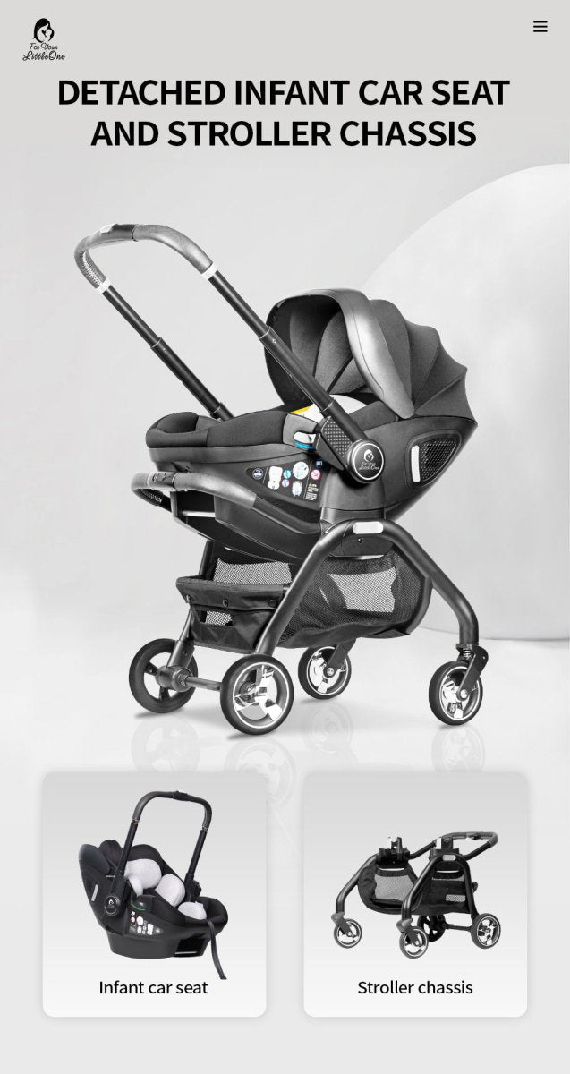 For Your Little One Qubi Infant Car Seat & Stroller - Eclipse Black