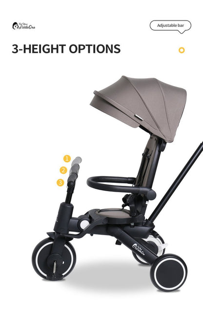 Foryourlittleone Xplor Plus 6 in 1 Foldable Trike - Jet Black (10m-5y)