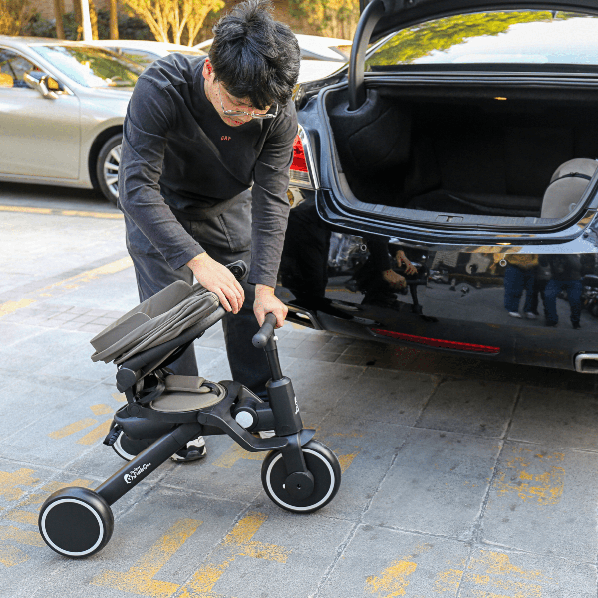 Foryourlittleone Xplor Plus 6 in 1 Foldable Trike - Jet Black (10m-5y)
