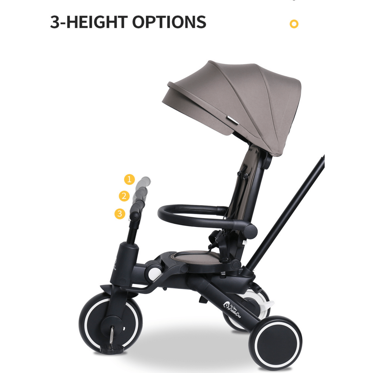 Foryourlittleone Xplor Plus 6 in 1 Foldable Trike - Grey Olive (10m-5y)