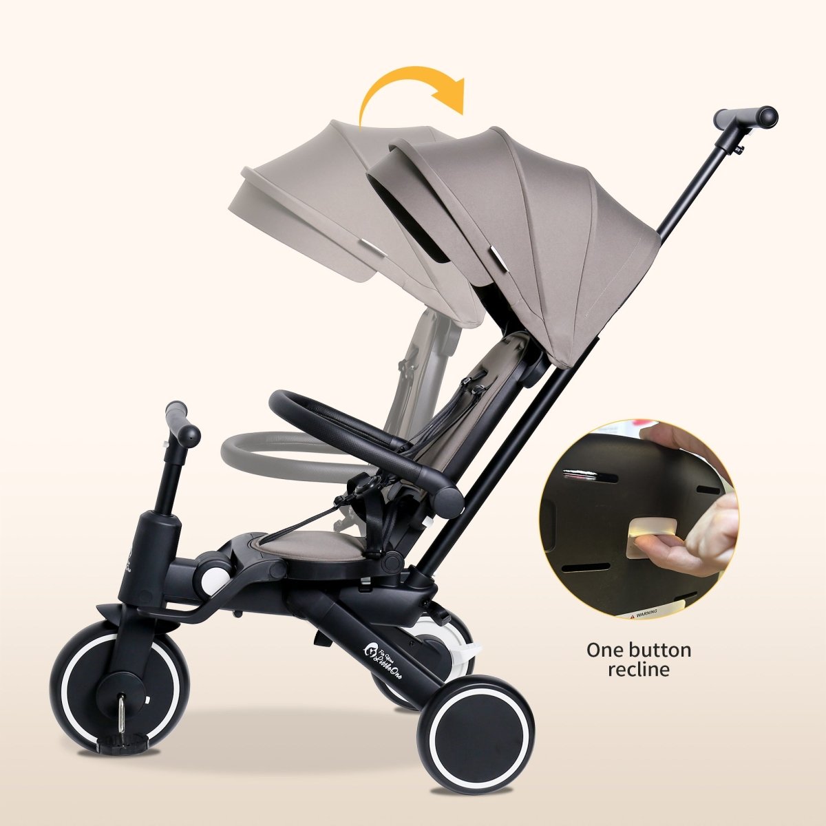 Foryourlittleone Xplor Ultimate 6 in 1 Foldable Trike - Jet Black (10m-5y)