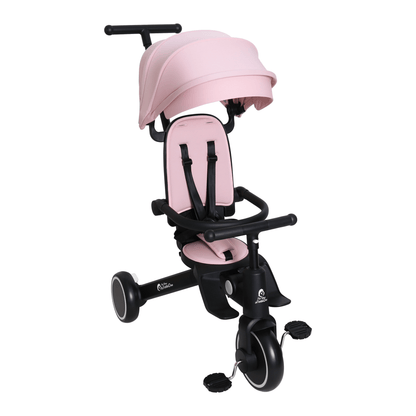 Foryourlittleone Xplor Plus 6 in 1 Foldable Trike - Pastel Pink (10m-5y)