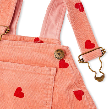 Heart Print Corduroy Dungarees