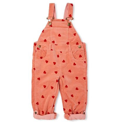 Heart Print Corduroy Dungarees