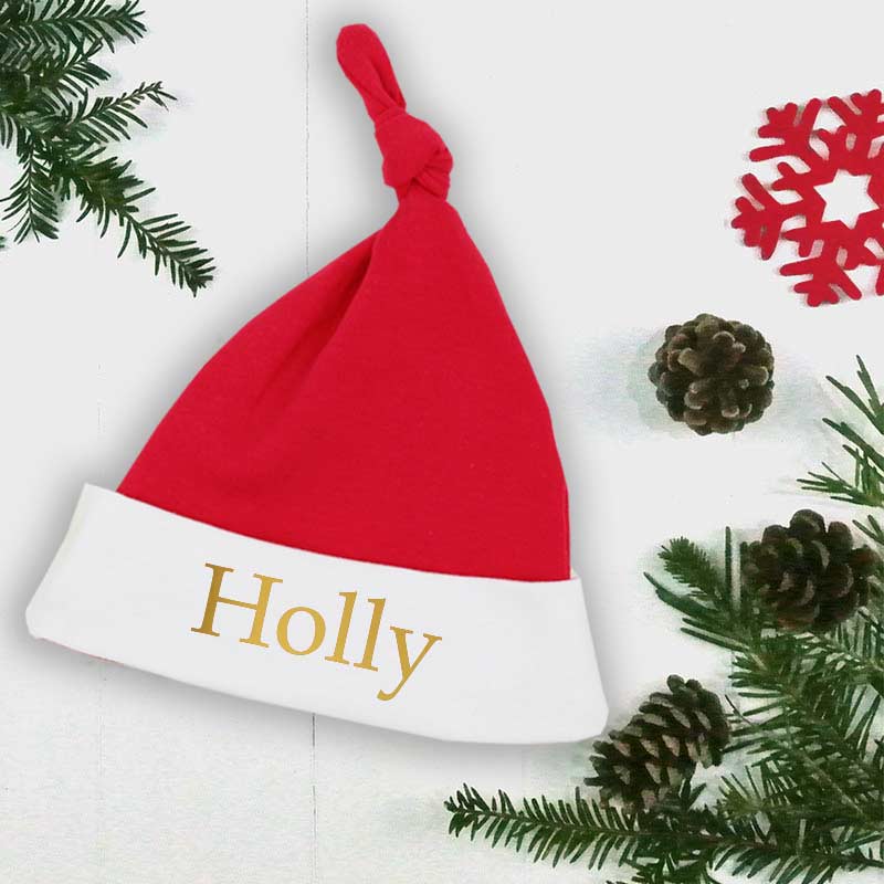 Personalise New Baby Christmas Santa Hat