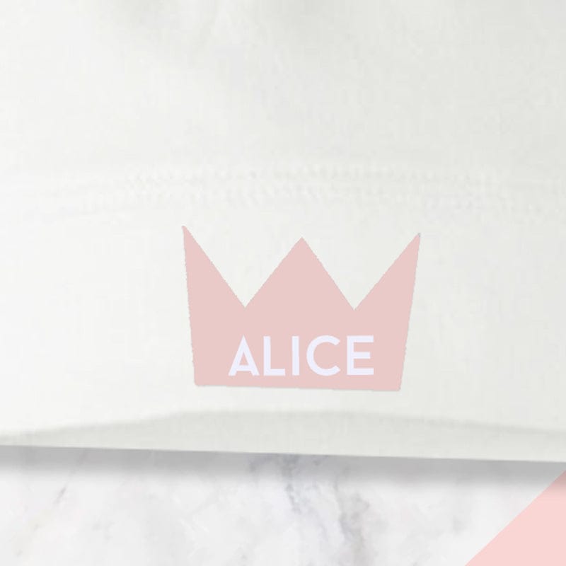Pink Crown Baby Knotted Hat - Personalise