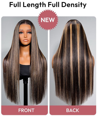 Vietnamese Human Hair Glueless Lace Front Highlight Balayage Piano 250% Density Wig