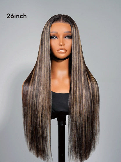 Vietnamese Human Hair Glueless Lace Front Highlight Balayage Piano 250% Density Wig