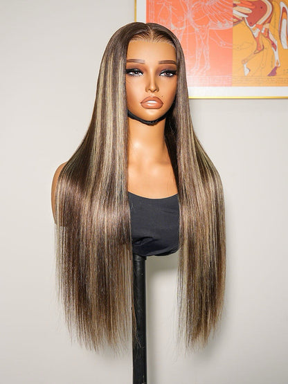 Vietnamese Human Hair Glueless Lace Front Highlight Customised Colour 250% Density Wig
