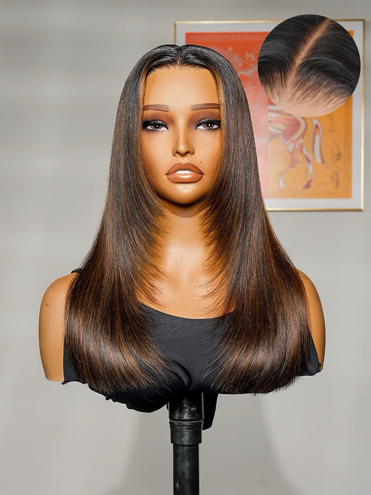 Vietnamese Human Hair Glueless Ready To Wear Layered Cut 250% Density  Highlight Wig