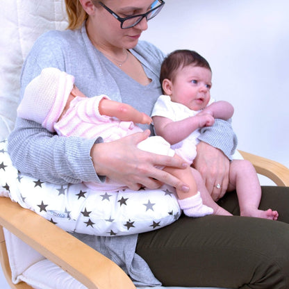 Twin Pregnancy Nursing Pillow - Silver Stars