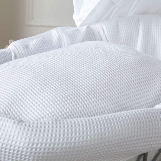 White Waffle Moses Basket Bedding Set